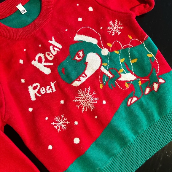 Dinosaur Christmas Sweater - Picture 3 of 3